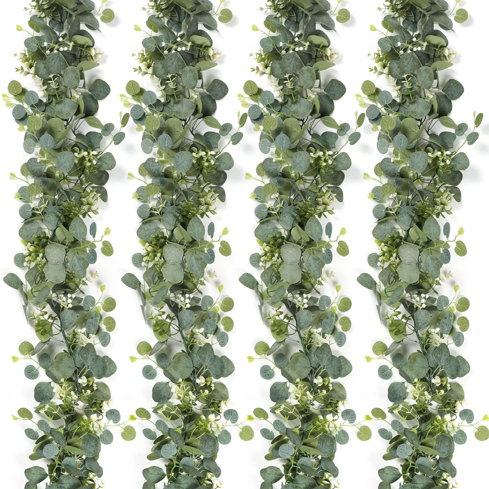 Artificial Eucalyptus Garland, Creative DIY Spring Green Faux Eucalyptus Leaf Vine, Decorative Plants for Wedding Party Home Garden