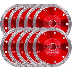 10Pcs Diamond Saw Blade for Angle Grinder & Tile Cutter, 4-1/2" Super Thin Indestructible Disc for Smooth Cutting Ceramic, Porcelain Tiles, Granite, Marbles, Concrete, Brick, Block, Stone
