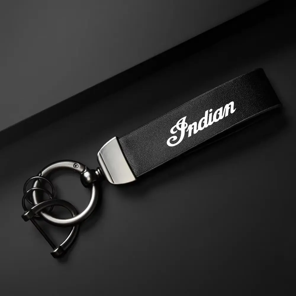 Motorcycle Keychain Holder Keyring, PU Leather Car Keychain, Universal Car Interior Decoration Accessories for Indian CHIEF Chieftain Roadmaster Scout Springfield, Stylish Keychain, Key Holders, Keyrings For Keys, Car Key Chains