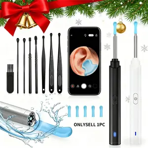 1pc Intelligent visual ear scoop,Ear Wax Removal, Ear Cleaning Tool, Ear Cleaner with Camera and Light, Ear Wax Removal Kit with 8 Pcs Ear Set, Ear Camera for Phone & Tablet