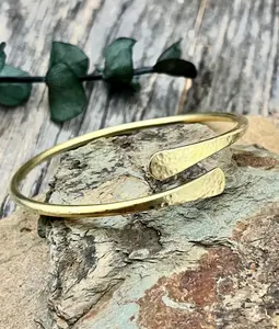 Hammered Gold Brass Cuff Bracelet