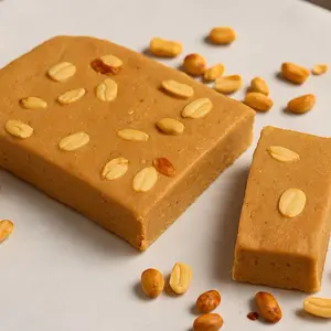 Peanut Bar Turrón de Maní Molido Cubano - Unsalted Roasted Peanuts & Brown Sugar - Artisanal Sweet Bar 200 g