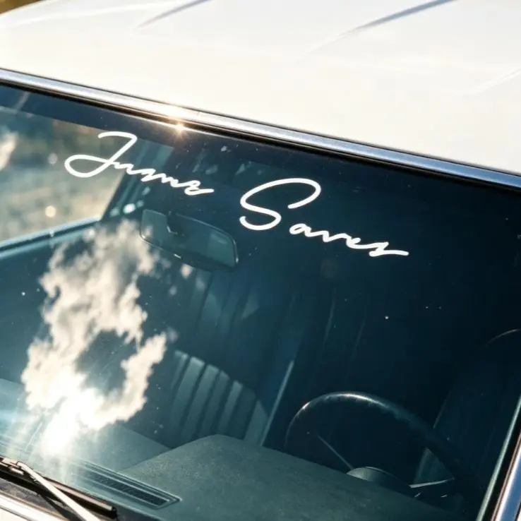 "Jesus Saves" Plain Religious Car Sticker - Premium Die-Cut Vinyl PVC, Waterproof, Sun-Proof, Long Lasting, 11.7x1.6in, Black/White, Truck Decals, Vehicle Exterior Accessory for Front/Rear Windows, Religion