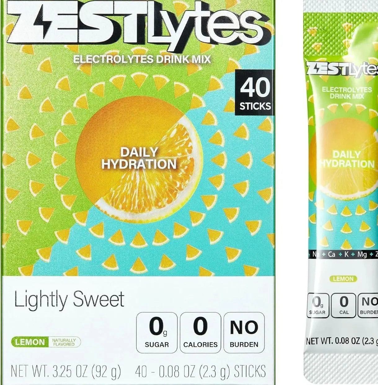 Sugar Free & 0 Calorie Electrolyte Hydration Packets, 40 Sticks Lightly Sweet & Salty Lemon Electrolyte Powder Drink Mix, Daily Liquid Hydration IV Flavors | 5 Vitamins | 5 Electrolytes