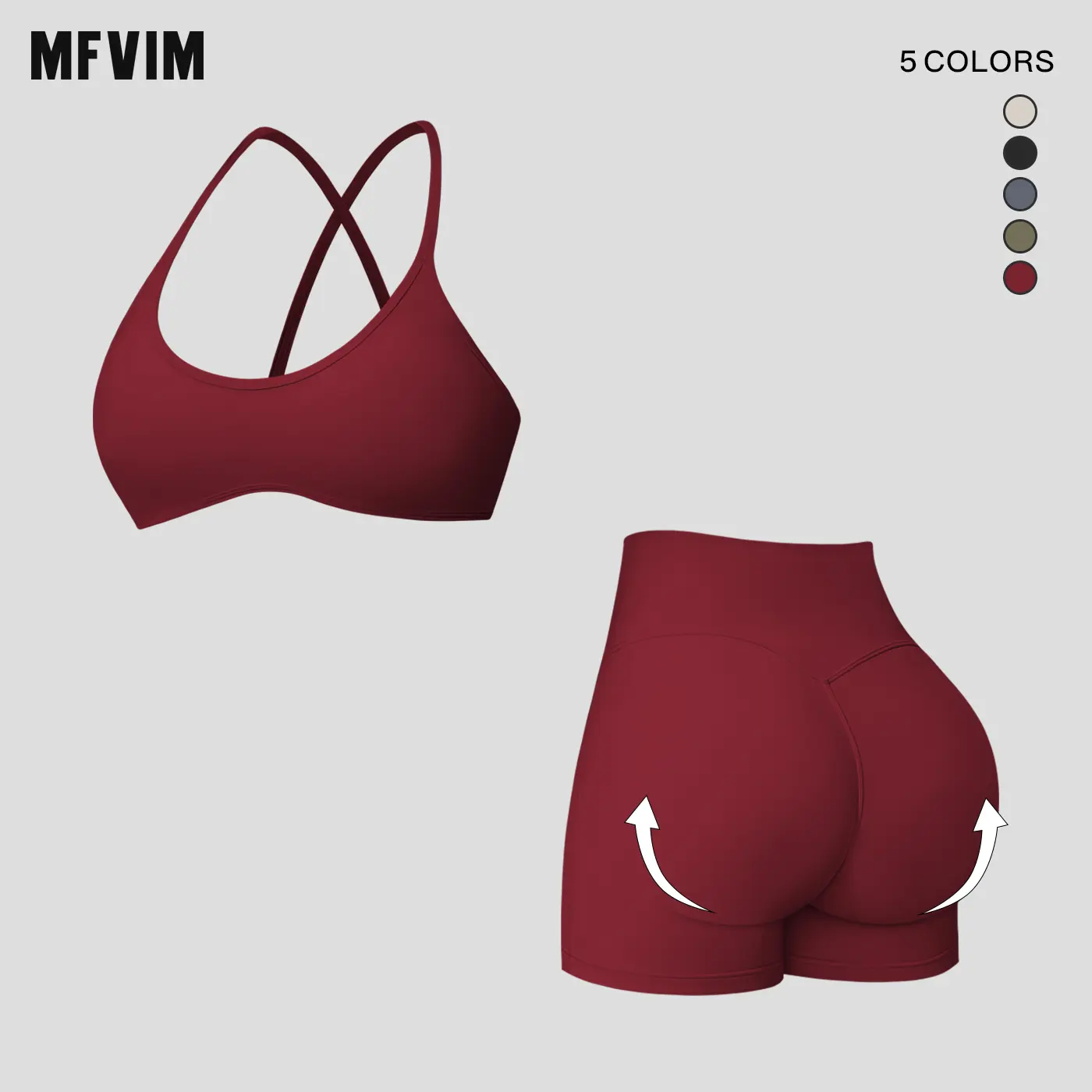 MFVIM Women's Workout Set - High-Waist Tummy Control Fitness Clothing, Quick Dry Sporty Style Clothes, Compression Everyday Activewear for Yoga & Running