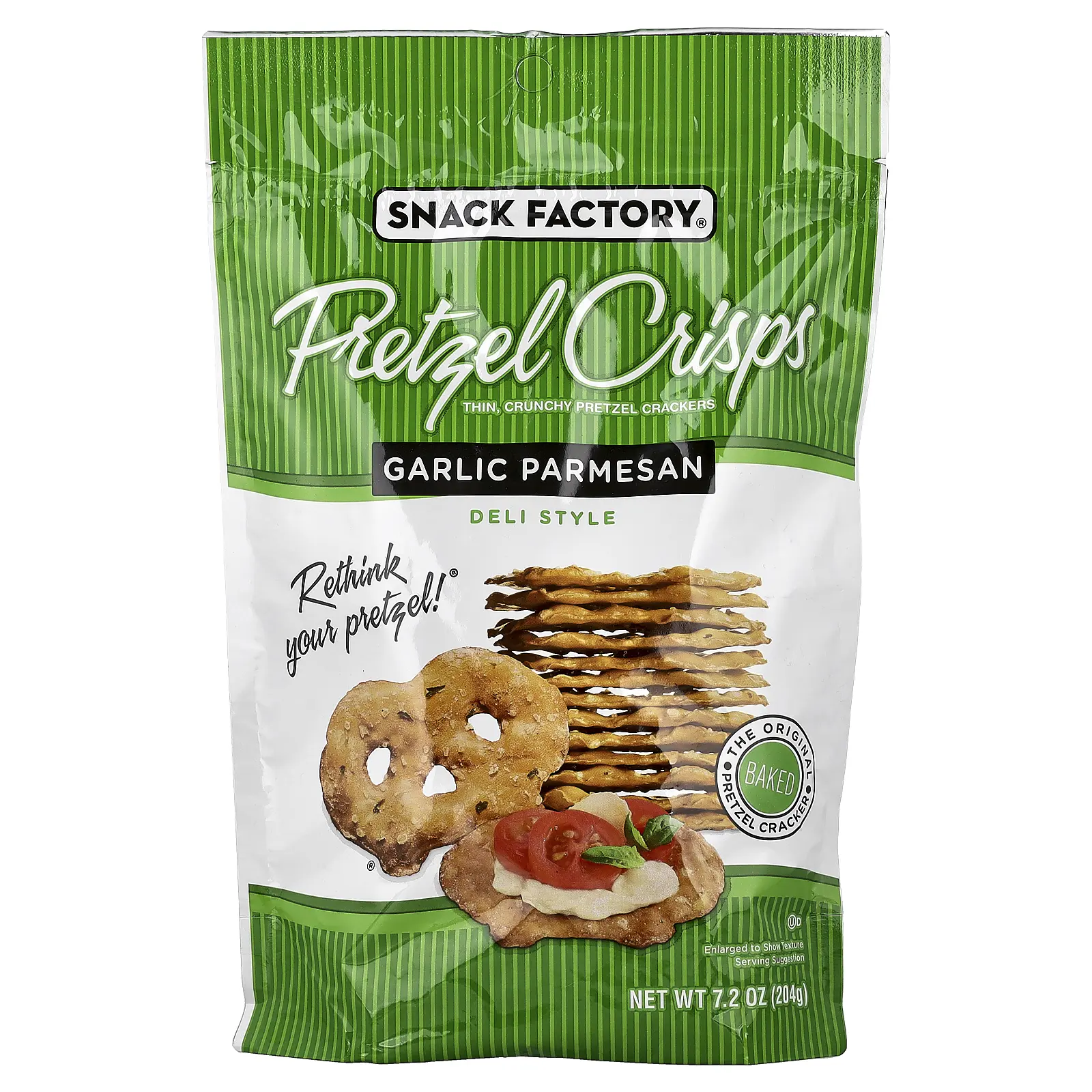 Snack Factory Pretzel Crisps, Garlic Parmesan, Deli Style, 7.2 oz (204 g) Snack Factory Pretzel Crisps, Garlic Parmesan, Deli Style, 7.2 oz (204 g)