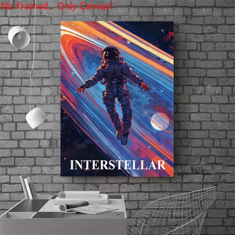 1 piece/set frameless canvas painting print poster, Space landscape Fantasy art，Interstellar Movie Poster，a perfect gift for Universe loves, ideal gift for bedroom, living room, dorm hallway, kitchen, mural, wall decoration, room decor