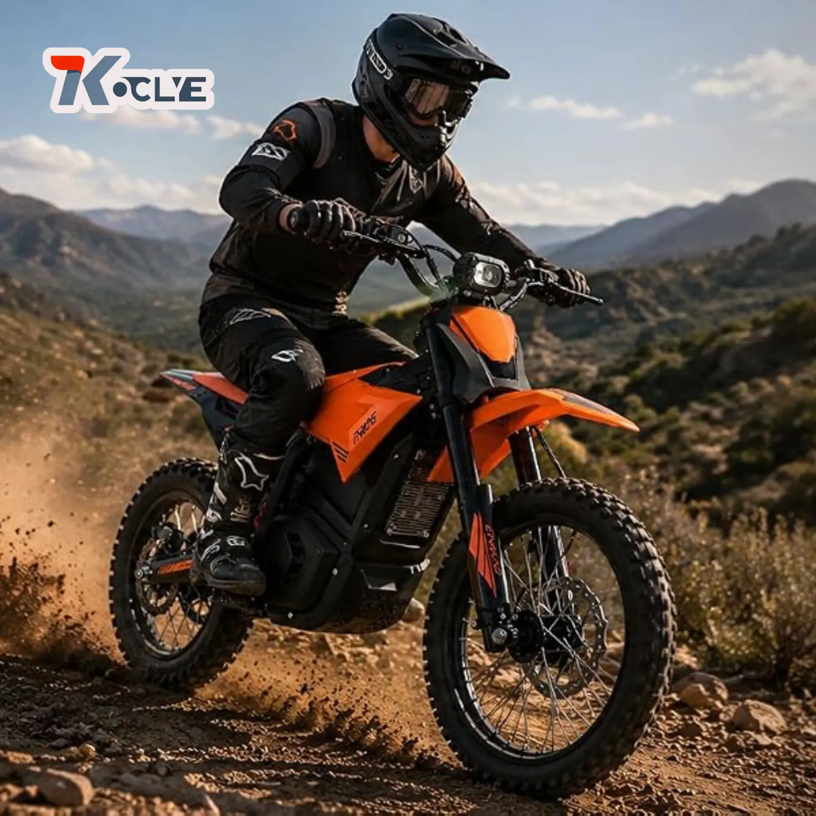 【KOCLYE】Electric Bike for Adults & Teens, 3000W Peak Motor, 48V 23.4Ah Battery, 40 MPH Off-Road Electric Motorcycle with Hydraulic Brakes, Full Suspension, 14"/12" Tires