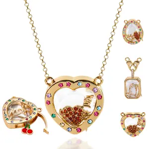 Memory Capsule Locket Necklace for Women, Personalized Glass Keepsake Pendant with Openable Case to Hold Meaningful Charms, Memory Jewelry Gift for Mom Wife Daughter,#SummerWins #DealsForYouDays