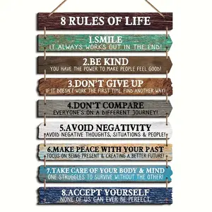 Inspirational Wooden Wall Decor Set, 30x4 Cm, 9 Pieces, Motivational Quotes, Home & Office Decoration, Room Decor Inspirational, Unique Gift Idea