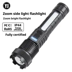 New 118 Outdoor High Brightness Flashlight P50 Telescopic Zoom High Power Pen Clip Red Blue Flash A76 Flashlight