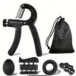 Grip strength Kit (5-piece set) Adjustable resistance grip strength tool for forearm grip strength, finger stretching tool, finger exercise tool, gripper, portable home gym grip strength training tool for fitness