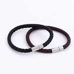 Leather rope hand woven bracelet bracelet for couples, simple hand rope copper head bracelet, fashionable