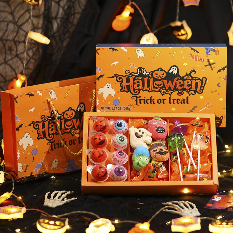 Christmas Candy Gift box set, 4D Lollipop Marshmallows Gummies , Various mixed candies  party favors, Creative Ghost  pumpkin bat, High-appearance snacks, For Kids/Children,Besties,Little friends,Boyfriends and Girlfriends gift 8.57 OZ (33 Count)