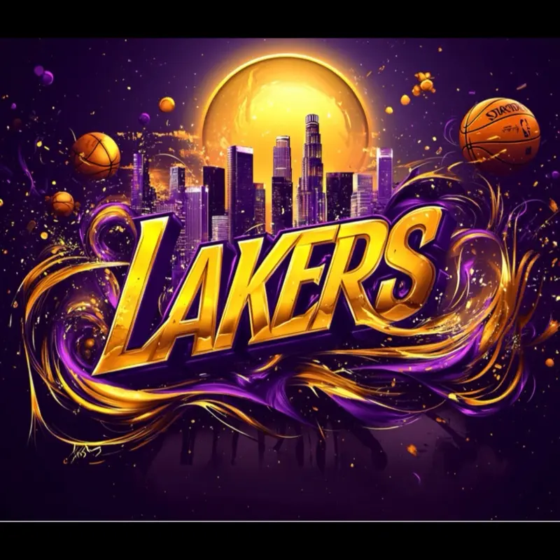 Lakers Lights 20oz Stainless Steel Tumbler – Purple & Gold Basketball Fan Cup with Lid & Straw | Game Day Gift