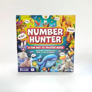 Number Hunter Math Board Game, Fun Educational Stem Activity, Perfect for Family School Nights, Engaging Learning Experience