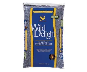 212 MAIN W12 36120 Wild Delight Premium Grade Black Oil Sunflower Seeds, High Protein Cleaned Bird Feeding Seeds, Large Bag Bird Supply