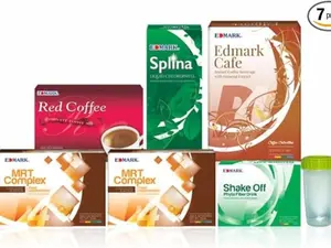 EDMARK P-Four Pack - Splina Liquid MRT Ginseng Coffee Red Coffee Shake Off Shaker 7 Pieces Variety Pack with Shaker for Easy Mixing - Beverage