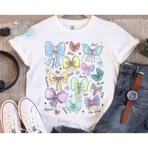 Bows Watercolor Prinncess Tshirt, Kingdom Girl Trip 2025, Trendy Cute Shirt, Mom Gift Top Womenswear Summer, school outfits