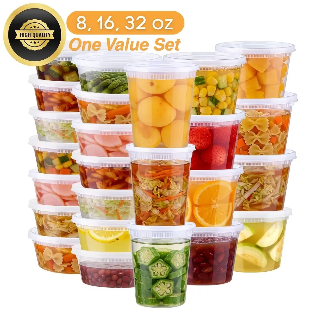 30 or 60 Sets Bulk Deli Containers with Lids