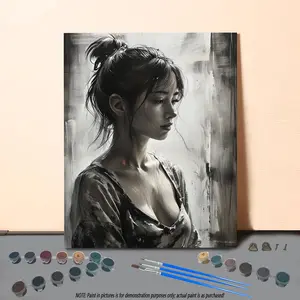 Woman Portrait Pattern DIY Painting By Numbers Kit Without Frame, 1 Set DIY Paint By Numbers Kit, Wall Art Decoration for Home Living Room Bedroom