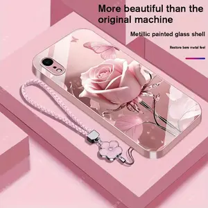 Suitable for [iPhone Xr] high-end phone case，a beautiful four-leaf clover lanyard is included,exquisite and high-end design,a variety of colors are available for you to choose from YM99