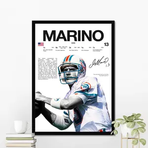 Dan Marino Hardline Series Poster, Dan Marino Signature Poster, Miami Football Wall Art For Fans, Sport Gift For Men [UNFRAMED - PRINT ONLY]