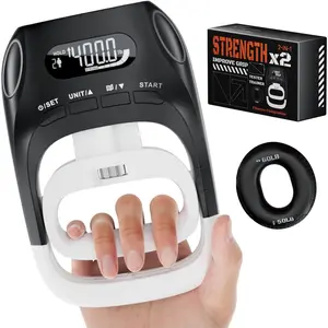 Grip Strength Tester & Trainer 2-in-1 Combo Set-Digital Hand Dynamometer with LCD Display, Max 400lb/180kg Capacity, Resistance Ring with  Design for , Gym, Home & Rehab