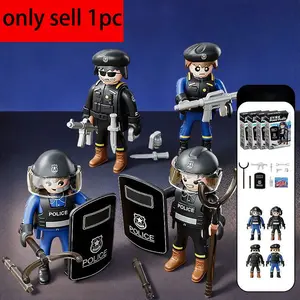 1 Pack Plastic Building Block SWAT Police Theme Mini Figures Set – Includes SWAT Team, Police Dog, Police Car, Police Booth, Helicopter & Tactical Gear – Creative Construction Kit for Birthday, Christmas, Halloween Gift for Friends for Any Occasion