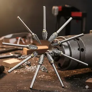 Professional 10pcs Tungsten Carbide Rotary Burr Set, 3mm & 6mm Sizes, Electric Engraving Bits for Wood Metal Polishing, High-Efficiency Durable Tools for Model Making, Mechanical Repair & Furniture Finishing.