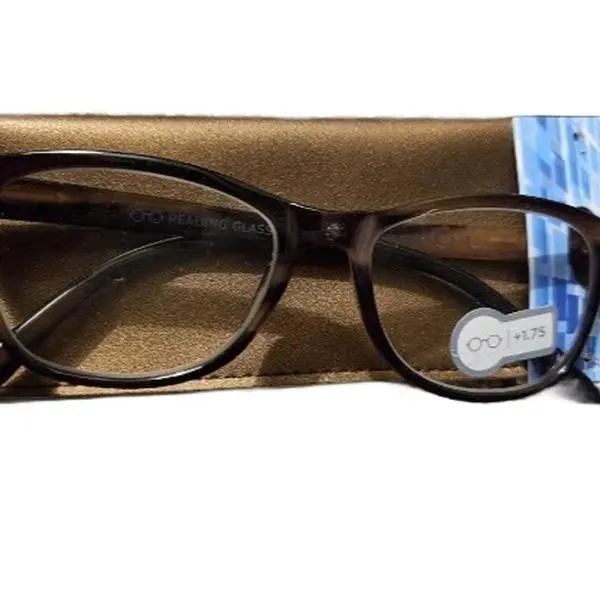 Icon Eyewear Perspective Brown Reader Glasses +1.75 Including Case - New Quality with Clear Lenses and Stylish Design