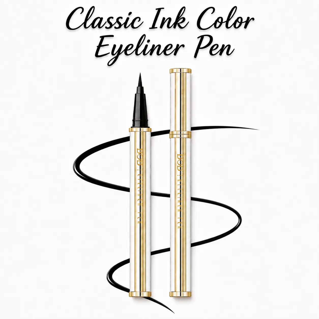 Black Liquid Eyeliner Pen for Makeup Novices, Precision Fine Tip, Waterproof Ink, Smudge-Proof, 24H Quick-Drying Long-Lasting Formula
