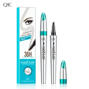 4-Tip Waterproof Liquid Brow Pen, Microblading Eyebrow Pencil - Long-Wear, Easy-to-Apply Makeup for Fuller Defined Brows & Daily Glam clear natural fluffy thickener
