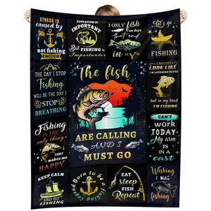 Fishing Blanket Gifts for Men , Unique Fishing Gift for Fisherman, Fishing Gifts for Women 60×80