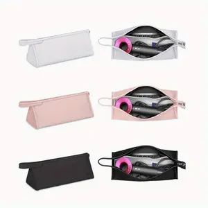 PU Leather Waterproof Storage Bag, Multi-functional Storage Bag for Hair Dryer & Curler, Travel Storage Bag for Dyson Hair Dryer & Curler