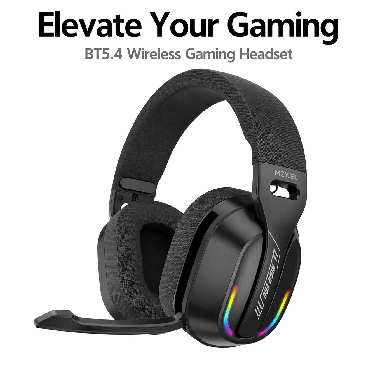 MZYJBL Wireless Gaming Headset - Bluetooth 5.4 0 Latency Headphones with Protein Leather Cushions, Extended Playtime, Immersive Gaming Experience, Headset for Gaming