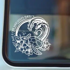 Sea Turtle Vinyl Decal, Car Decal, Laptop Decal, Save The Turtle, Bumper Sticker, Beach Sticker, Vinyl Decal, Loves Turtles