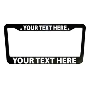 Custom Car License Plate Frame Black Plastic or Aluminum Truck Car Van Décor Vehicle Accessories Auto Parts