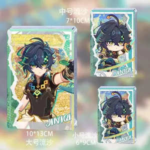 Game Genshin Impact Kinich Anime Figure Acrylic Quicksand Mahjong Cosplay Student Collection Stands Quicksand Bricks Child Toy