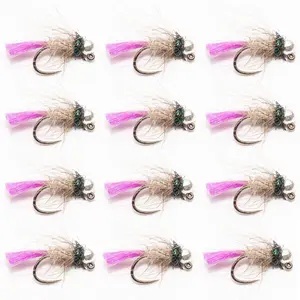 Floating Feather Supply Violet Tail Tungsten Jig Fly 12 Pack – Euro Nymph Trout Size 16-20