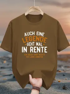 Men's pure cotton casual short-sleeved T-shirt, spring and summer style short-sleeved solid-color printed casual sports T-shirt, all-cotton home and outdoor comfortable and breathable round-neck T-shirt, suitable as a gift for men