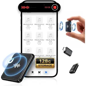 128G (9800 Hour) Voice Activated Recorder, Double-Sided  Audio Recorder with Playback, MP3 Form Voice Recorder with AI Noise Reduction, USB-C Listening Devices, 70H Continuous for Lectures