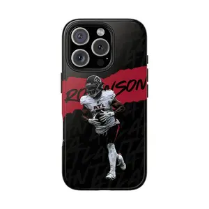 Bijan Robinson Inspired MagSafe Tough Phone Case, Atlanta Shockproof Decorative Durable Cover, Falcons Dual Layer Double Protection For iPhone Series (11 to 16 ProMax), Football Fan Gift