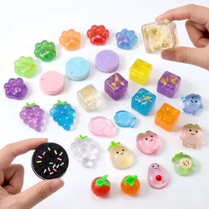 Mochi Squishy Mystery Blind Box Fidget Toys! Kawaii Stress Relief Sea Bream Cat Paw Bear Strawberry Banana Oreo Crystal Duck Ice Block Cute, Total:25 Different Items | Each Design Equal Probability = 4% | No Rare/No Hidden | All Items Same Value