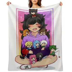 Aphmau Fleece Throw Blanket For Women Winter Nap Cartoon Cute Friends Flannel Blankets Mens Super Soft Warm Home Bedding Throws Office Camping Air Conditioned Quilt All Season Decor Boys Girls Christmas Holiday Gift Cozy Blanket