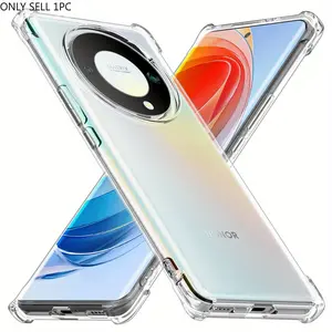 Case for Honor Magic 5 Lite 5G / Honor X9A, Clear Phone Case with Reinforced Corners Camera Protection Bumper Slim Fit Shockproof Flexible TPU Case, Transparent
