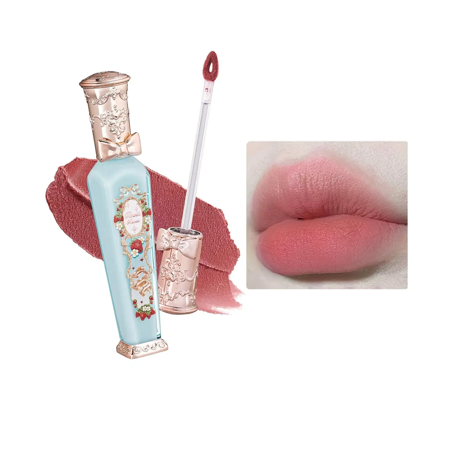 Strawberry Rococo Cloud Lip Cream, Soft Coral Peach | Velvet Matte Lip Color, Transfer-Resistant Lightweight Hydrating Formula, Vegan (S02 Peachy Milk)