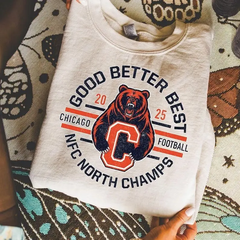 Good Better Best Chicago Football Sweatshirt, Distressed Bear Graphic Hoodie, Vintage Chicago Sports Shirt, Unisex Streetwear Top