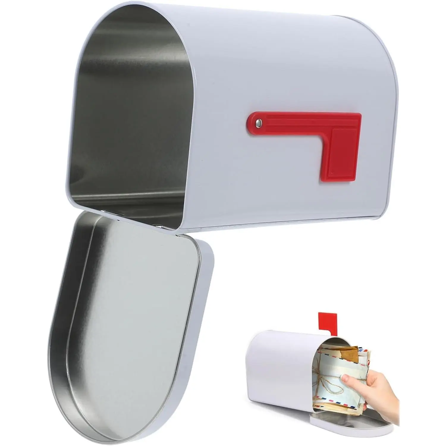 1Pc 6.13x4.40x3.69in Mini Tinplate Kids Small Mailbox, Decorative Valentine's Day Gift Mail Box for Outdoor Classroom Role Playing and DIY Handicraft
