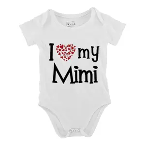 I Love My Mimi Baby Bodysuit Funny Babys Short Sleeve Onesies Romper for Infant Newborn Boys Girls Soft Casual Outfit with Snap Closures for Easy Diaper Change